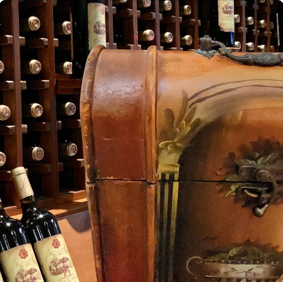 Decorative Vintage Distressed Wooden Triple Wine Box Chest Carrier ~ 13.5" - Timeless Treasures Emporium1