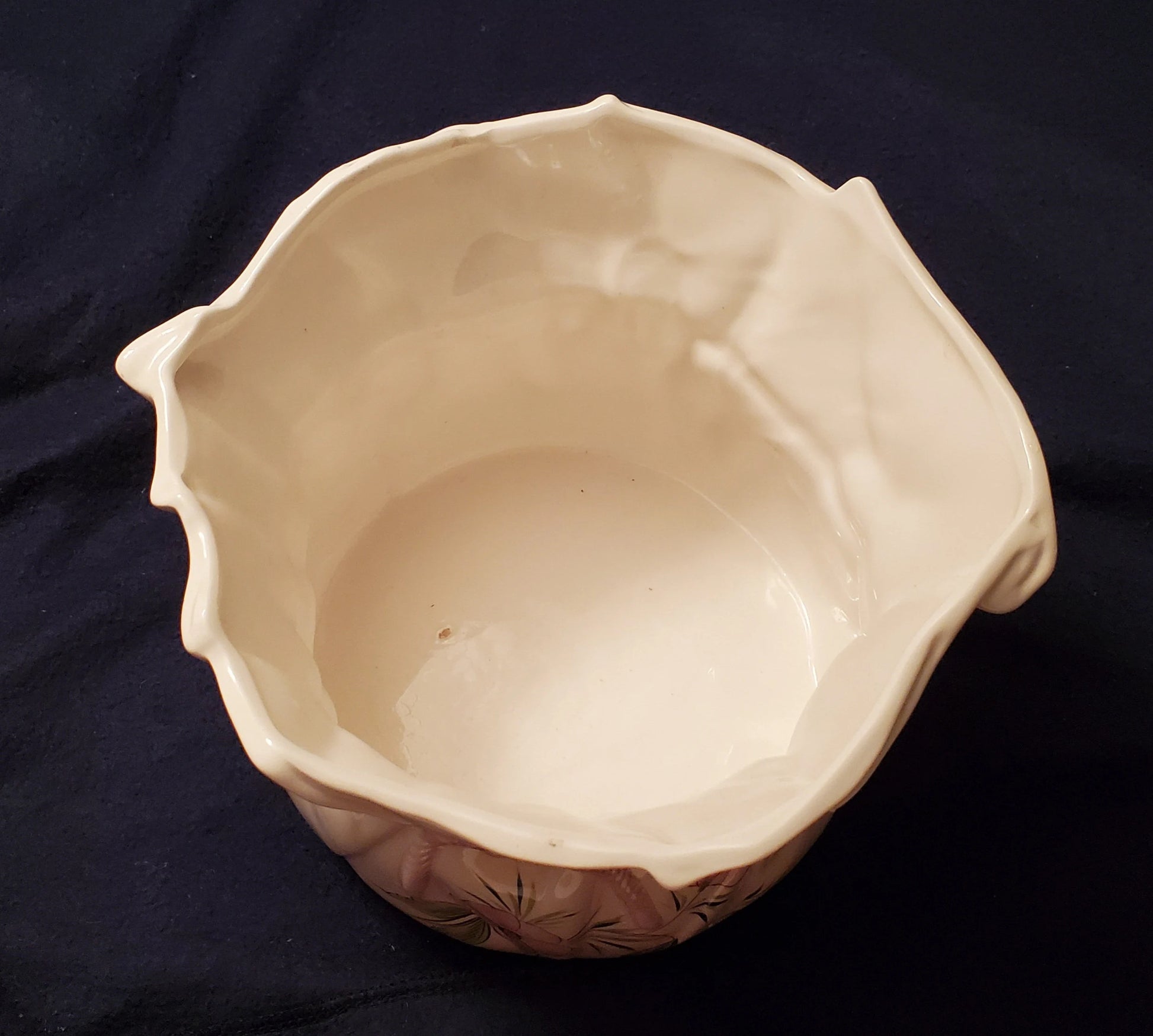 Ceramic Paper Bag Planter White with Pink and Green Artwork - Timeless Treasures  Emporium1