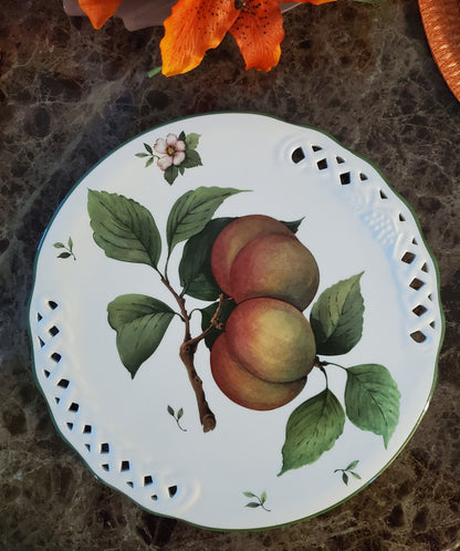 Lattice Pierced Round Peach Fruit Serving Dish (Platter) 12 3/4" by Brunelli (Italy) - Timeless Treasures  Emporium1