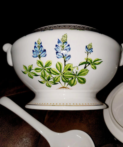 Three Piece Tureen & Lid w/Ladle Hand-Painted Floral Potpourri - Mid-Century by BRIARD, GEORGES - Timeless Treasures  Emporium1