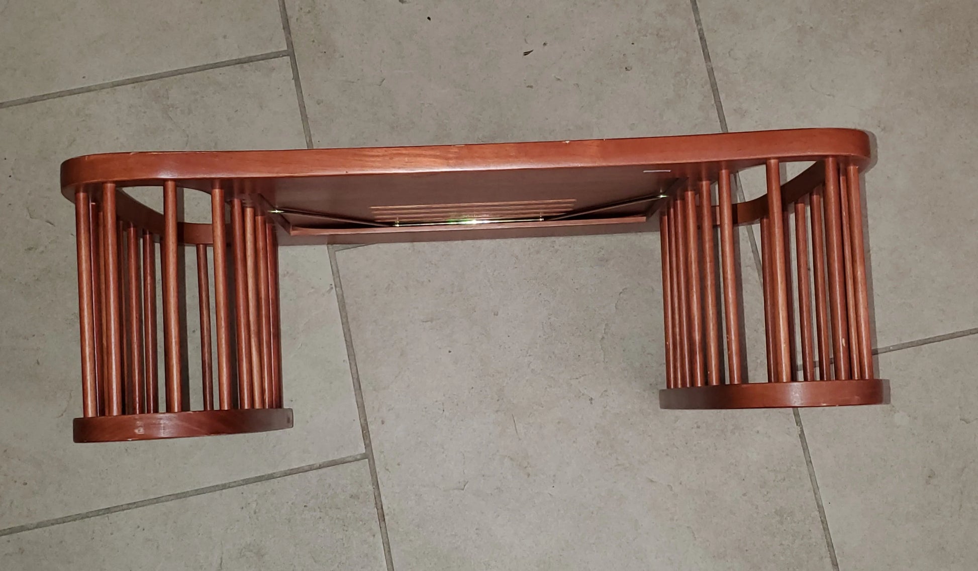 Lg Sturdy Solid Wood Breakfast in Bed Tray Reading Table With Spindles Side Storage/Book Magazine Holders - Timeless Treasures  Emporium1