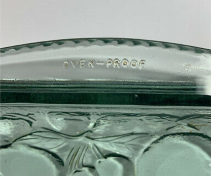 Vintage Green Libbey Glass Orchard Fruit Casserole Baking Dish 12" X 9" - Oven-Proof - Timeless Treasures  Emporium1