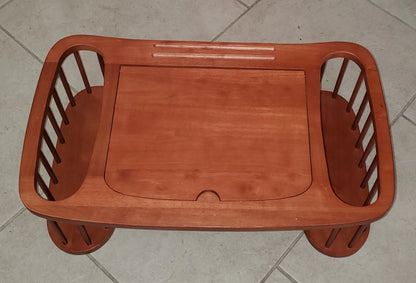 Lg Sturdy Solid Wood Breakfast in Bed Tray Reading Table With Spindles Side Storage/Book Magazine Holders - Timeless Treasures  Emporium1