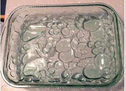 Vintage Green Libbey Glass Orchard Fruit Casserole Baking Dish 12" X 9" - Oven-Proof - Timeless Treasures  Emporium1