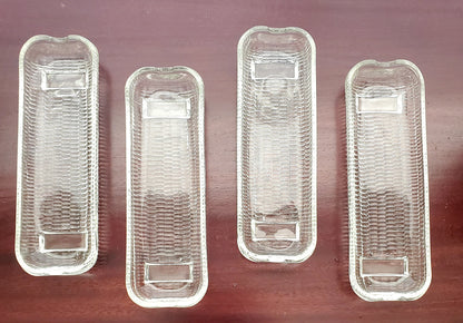 Vintage Pressed Clear Glass Corn on the Cob Plates/Dishes/Holders, Set of 4 - Timeless Treasures  Emporium1