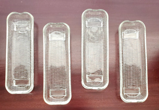 Vintage Pressed Clear Glass Corn on the Cob Plates/Dishes/Holders, Set of 4 - Timeless Treasures  Emporium1