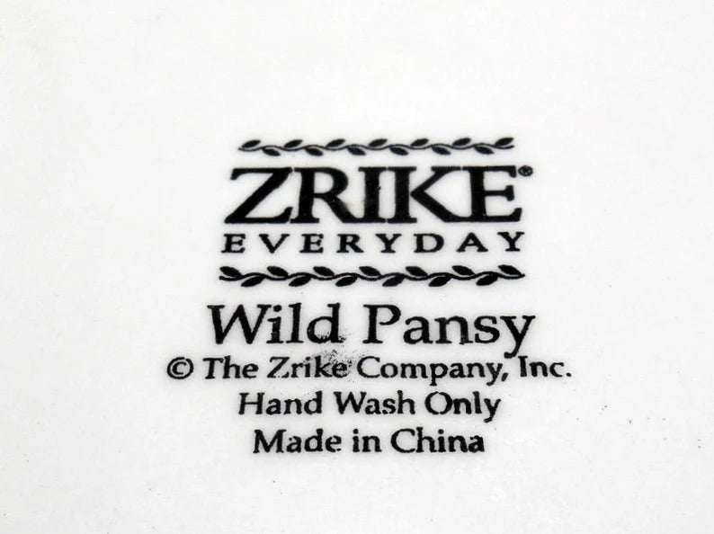 Zrike Everyday Wild Pansy Pedestal Cake/Dessert Plate Floral Flower 12” Blue Green - Timeless Treasures  Emporium1
