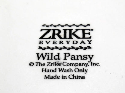 Zrike Everyday Wild Pansy Pedestal Cake/Dessert Plate Floral Flower 12” Blue Green - Timeless Treasures  Emporium1