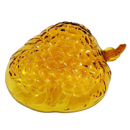 Vintage Large Indiana Glass Amber Grape Shaped Bowl - Fruit Bowl