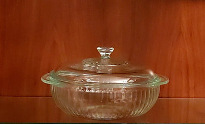 Vintage Pyrex Ribbed Covered Casserole Clear Glass 2 Qt - 024-S - Timeless Treasures  Emporium1
