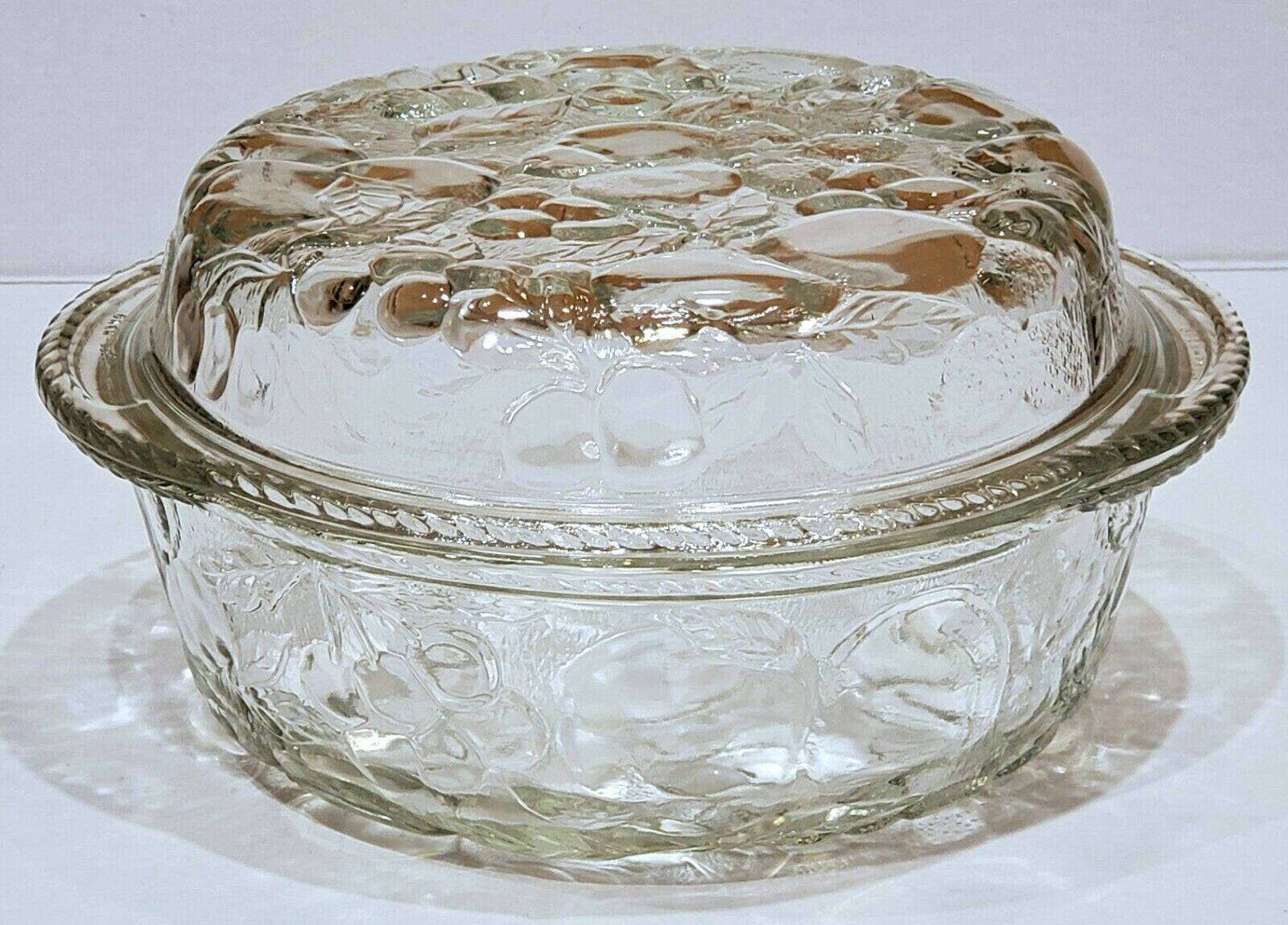 Libbey 3-Qt Orchard Fruit Clear Casserole with Pie Plate with Lid - Timeless Treasures  Emporium1