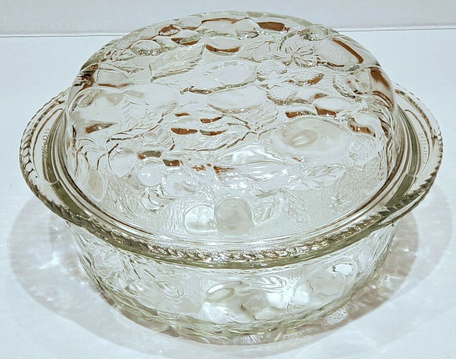 Libbey 3-Qt Orchard Fruit Clear Casserole with Pie Plate with Lid - Timeless Treasures  Emporium1