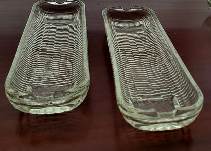 Vintage Pressed Clear Glass Corn on the Cob Plates/Dishes/Holders, Set of 4 - Timeless Treasures  Emporium1