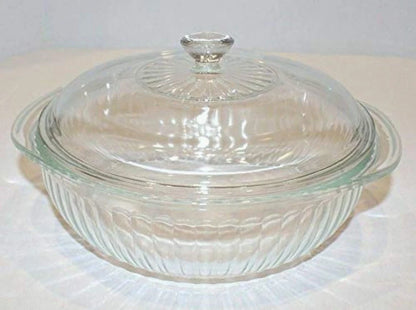 Vintage Pyrex Ribbed Covered Casserole Clear Glass 2 Qt - 024-S - Timeless Treasures  Emporium1