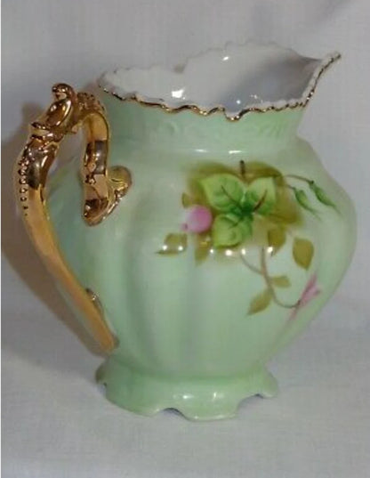 Rare 1950's Lefton China Hand Painted 48oz Pink with Roses Heritage Rose Pitcher/Jug,  #796