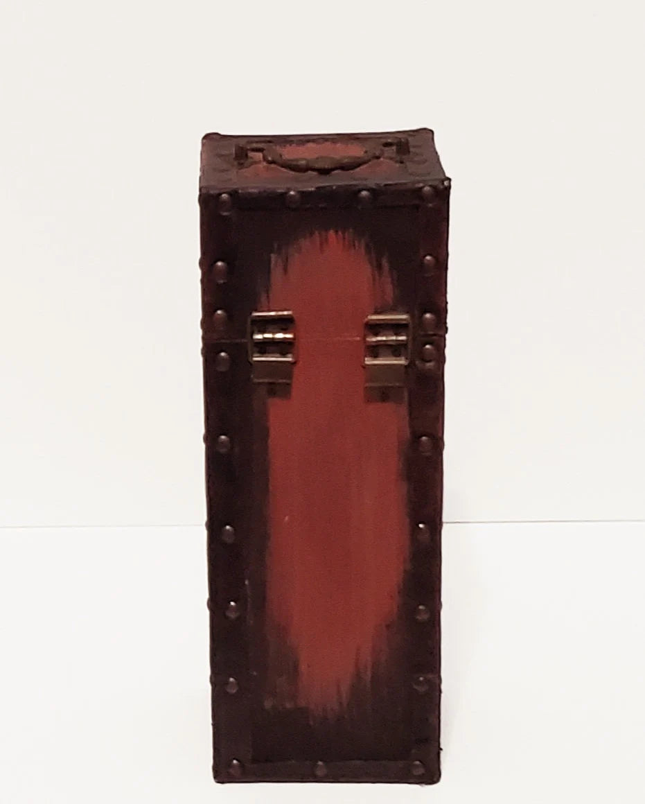 Wood Wine Bottle Case / Box Container Brass Handle Swing Clasp Purple Grape ~ 12" - Timeless Treasures  Emporium1