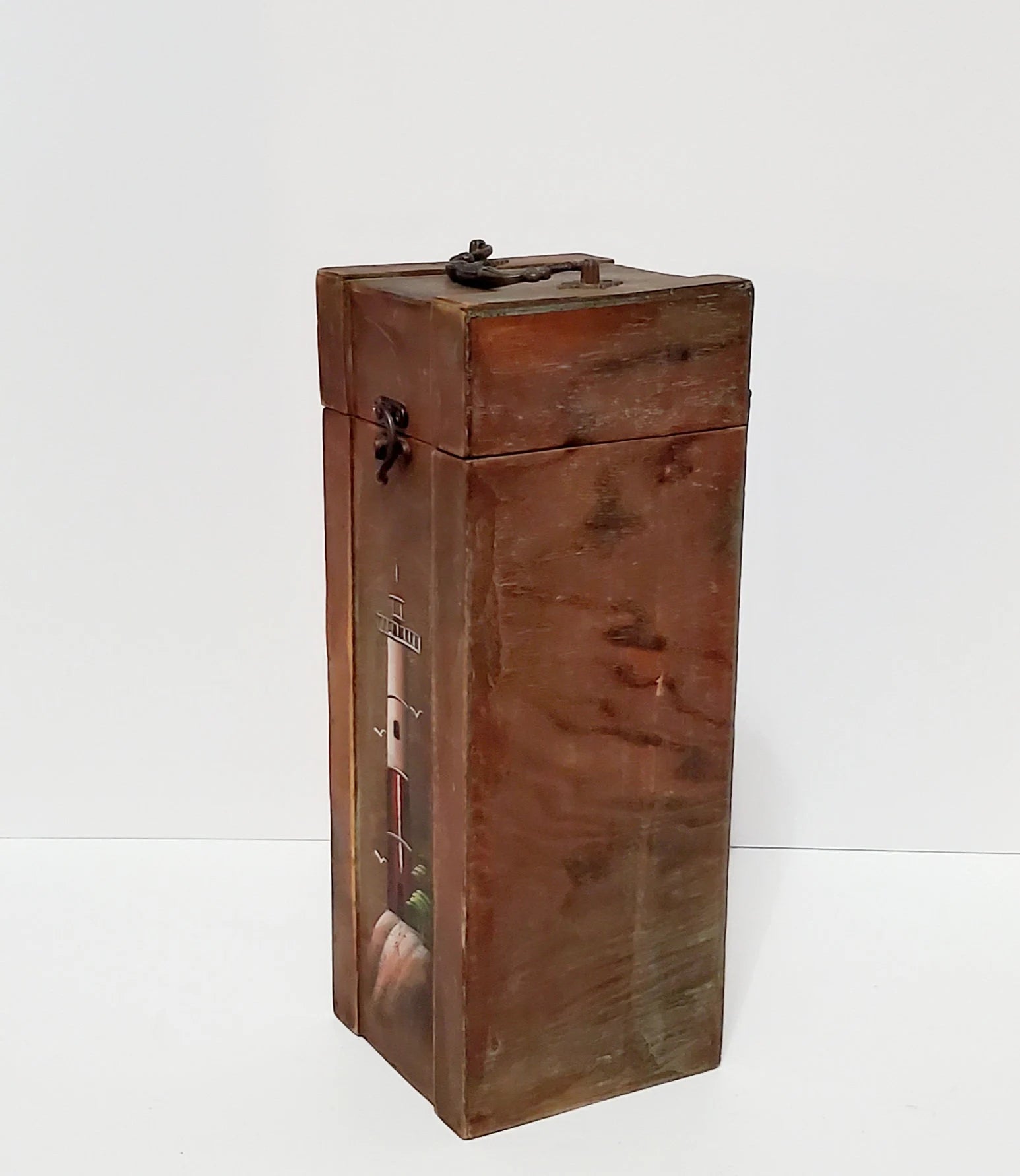 Decorative Distressed/Rustic Old World Wooden Lighthouse Treasure Chest Wine Box   - Timeless Treasures  Emporium1