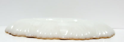 Vintage Milk Glass Three (3) Section Serving Plate Canapé Dish with Gilded Rim Gold Rim ~ 10”D x 1”T - Timeless Treasures  Emporium1