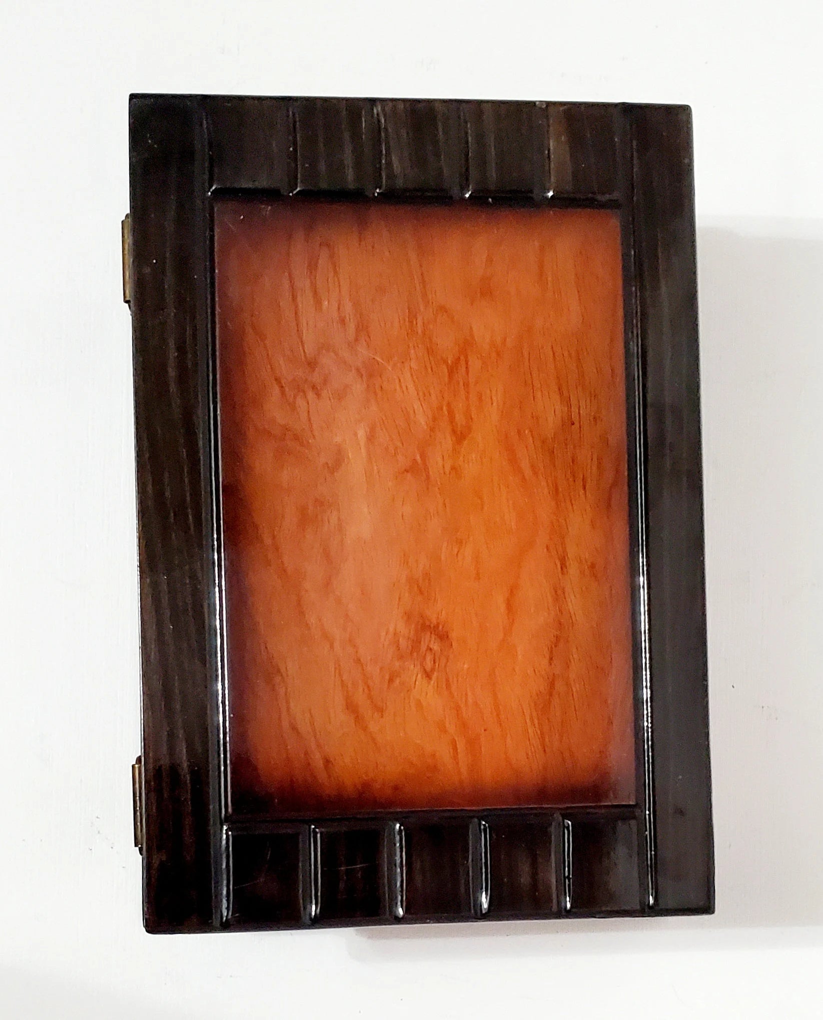 Vintage Lacquered Two-Toned Velvet-Lined Wooden Keepsake Box ~ 9" - Timeless Treasures  Emporium1