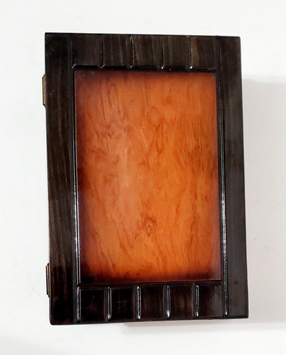 Vintage Lacquered Two-Toned Velvet-Lined Wooden Keepsake Box ~ 9" - Timeless Treasures  Emporium1