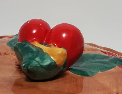Large Vintage  Hand-painted Ceramic Cherry Pie Keeper with Lid ~ 11.5" - Timeless Treasures  Emporium1