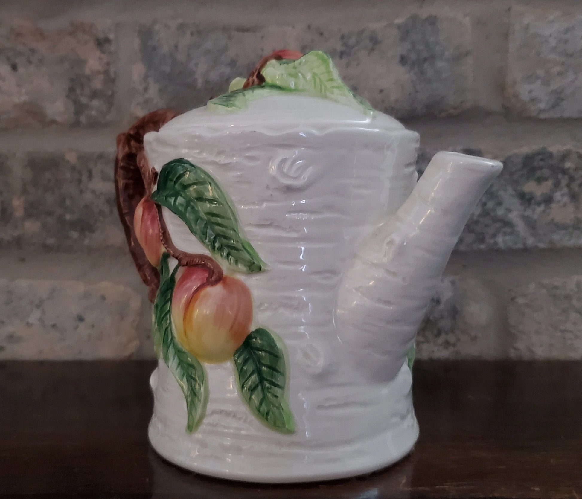 Vintage OMNIBUS Fitz & Floyd Peach Fruit Tree 3D Teapot 26 oz 1995 - Timeless Treasures  Emporium1
