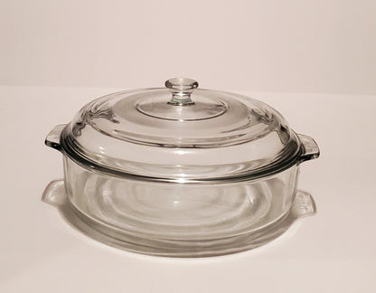 Large Libbey 3-Qt Round 3.2 QT (3L)  Clear Casserole Dish with Lid - Timeless Treasures  Emporium1