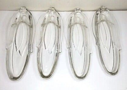 Vintage Pressed Clear Glass Corn on the Cob Plates/Dishes/Holders, Set of 4 - Timeless Treasures  Emporium1