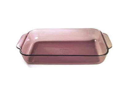 Pyrex Cranberry Glass 233-R Rectangular CASSEROLE/BAKING Dish (Lasagna / Cake Pan); Cranberry, 3Qt, 13"x9"x2" Made In USA