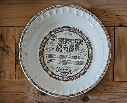 Vintage Country Harvest Deep Dish Cheesecake Pie Recipe Plate ~ Perfectly Imperfect ~ 11"