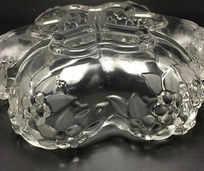 Vintage Naturel Mikasa Walther Sectional Glass Bowl Carmen Germany & Clear Glass Serving Bowl /Dish ~ 10.5" - Timeless Treasures  Emporium1