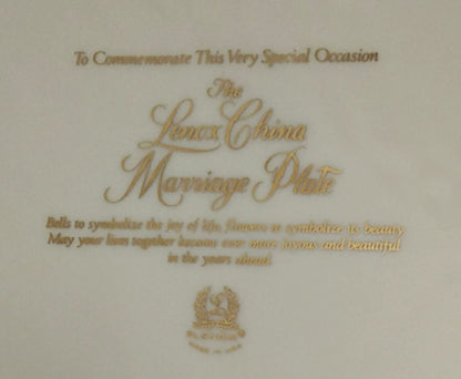 Lenox China Wedding Promises Marriage Embossed Round Cream Plate/Platter 12.5"D w/Gold Trim - Timeless Treasures  Emporium1