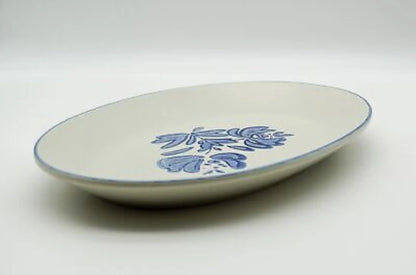Vintage Pfaltzgraff Yorktowne Stoneware Blue White Oval Serving Platter 14" L Serving Plate #16 - Timeless Treasures  Emporium1