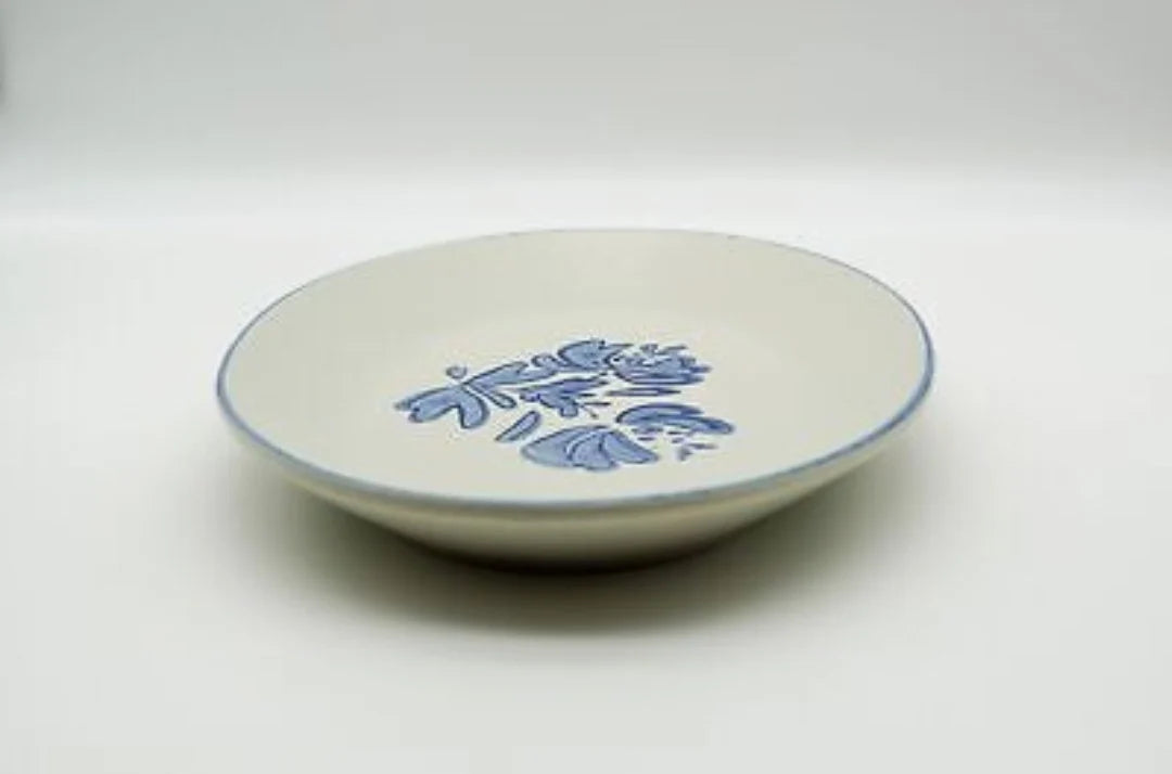 Vintage Pfaltzgraff Yorktowne Stoneware Blue White Oval Serving Platter 14" L Serving Plate #16 - Timeless Treasures  Emporium1