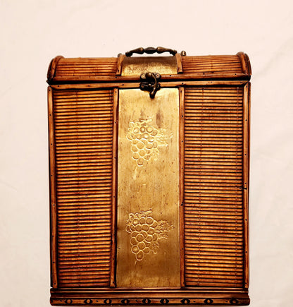 Grapes Emossed Decorative Faux Distressed Old World Wooden Treasure Chest Triple Wine Box  ~ 14" - Timeless Treasures  Emporium1
