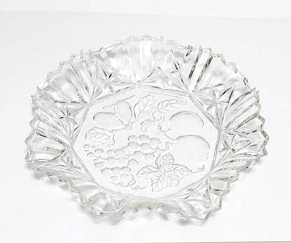 Federal Pioneer Pattern Georgian Clear Pressed Depression Glass Bowl Fruit/Grape Embossed Center Crimped Edges Rim Large Soup Bowl ~ 10.5" - Timeless Treasures  Emporium1