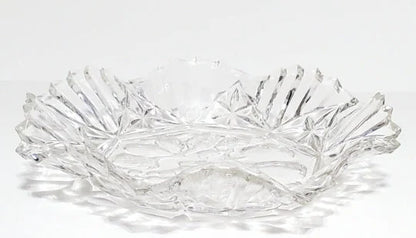 Federal Pioneer Pattern Georgian Clear Pressed Depression Glass Bowl Fruit/Grape Embossed Center Crimped Edges Rim Large Soup Bowl ~ 10.5" - Timeless Treasures  Emporium1
