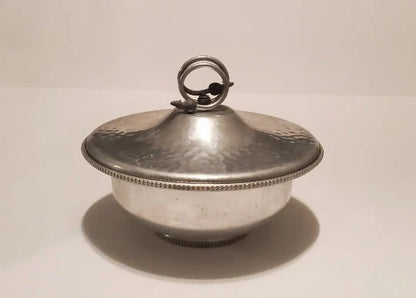 Vintage Buenilum Covered Divided Hammered Aluminum Casserole Dish