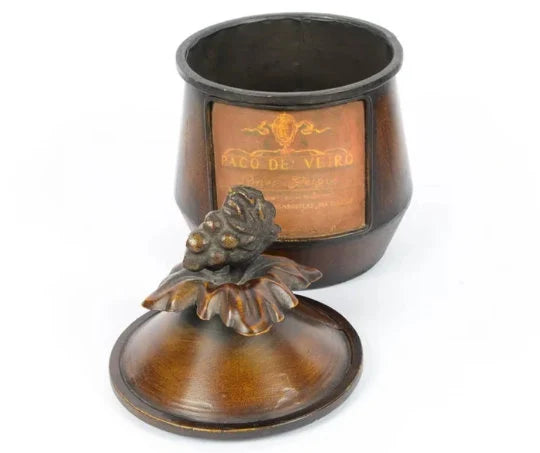 Trio of Lidded Metal Containers Accent Piece with Stand ~ 7-Piece Set