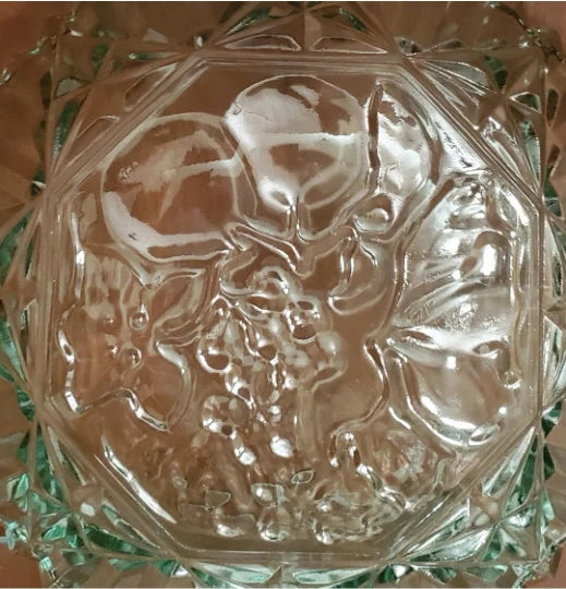 Federal Pioneer Pattern Coca Cola Green Pressed Depression Glass Bowl Fruit/Grape Embossed Center Crimped Edges Rim Large Soup Bowl ~ 10.5" - Timeless Treasures  Emporium1
