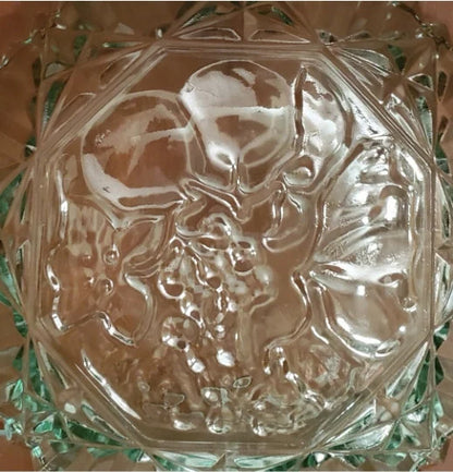 Federal Pioneer Pattern Coca Cola Green Pressed Depression Glass Bowl Fruit/Grape Embossed Center Crimped Edges Rim Large Soup Bowl ~ 10.5" - Timeless Treasures  Emporium1