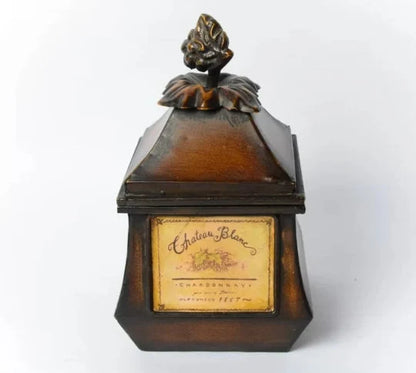 Trio of Lidded Metal Containers Accent Piece with Stand ~ 7-Piece Set