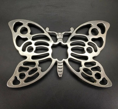 Vintage Leonard Silverplate Butterfly Trivet Hot Plate Dish Holder 10.5" x 7"