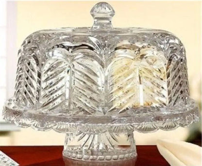 Reversible Domed Fifth Avenue Four in One Crystal Clear Wellington Plate Stand (Uses Chip & Dip Tray) Punch Bowl