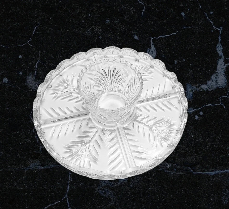 Reversible Domed Fifth Avenue Four in One Crystal Clear Wellington Plate Stand (Uses Chip & Dip Tray) Punch Bowl