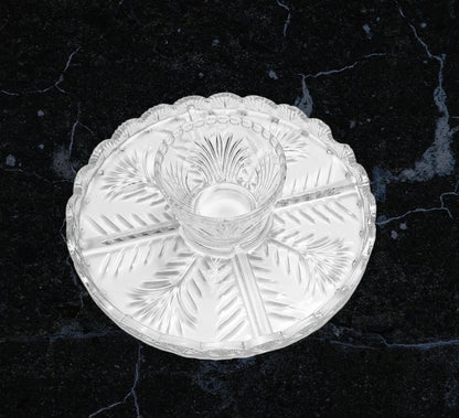 Reversible Domed Fifth Avenue Four in One Crystal Clear Wellington Plate Stand (Uses Chip & Dip Tray) Punch Bowl