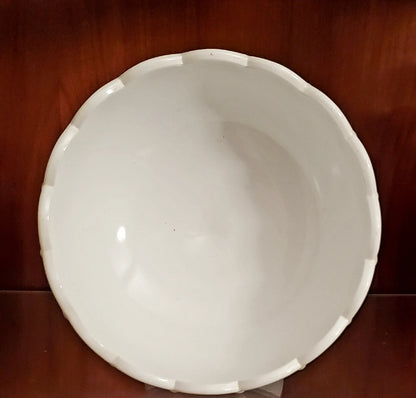 Vintage Indiana Glass Teardrop Design Milk Glass Compote Pedestal Compote Bowl 7.5” Scalloped - Timeless Treasures  Emporium1