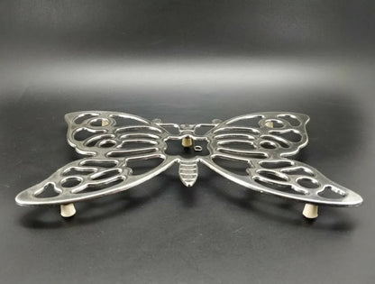 Vintage Leonard Silverplate Butterfly Trivet Hot Plate Dish Holder 10.5" x 7"