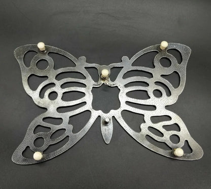 Vintage Leonard Silverplate Butterfly Trivet Hot Plate Dish Holder 10.5" x 7"