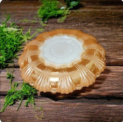 Vintage Anchor Hocking Robins Egg Blue Glass Deviled Egg / Oyster Plate Server Dish With Gold Trim ~ 10" - Timeless Treasures  Emporium1